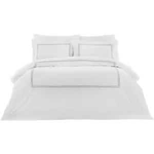 Image of Cleopatra Pillow Case (Oxford (Singles)) (Silver) - Silver - Riva Home