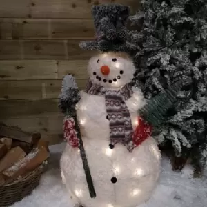 Image of Samuel Alexander - 90cm Battery Operated LED Snowman Holding Shovel & Tree Indoor Christmas Decoration