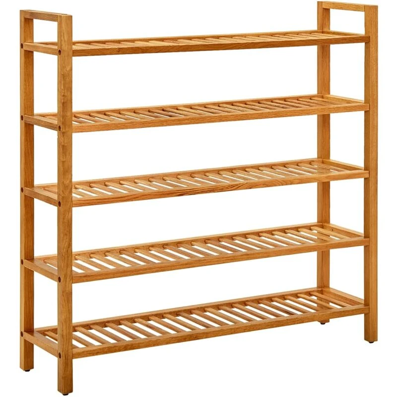 Image of VIDAXL Shoe Rack with 5 Shelves 100x27x100cm Solid Oak Wood Vidaxl 8720286543146