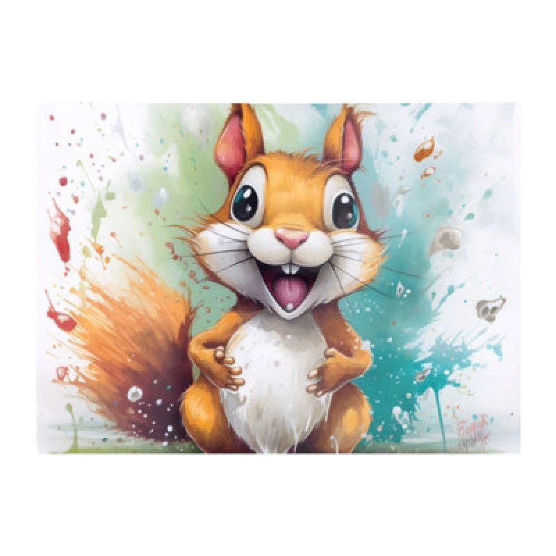 Image of Warren Reed Designer Happy Splashart Squirrel Chopping Board