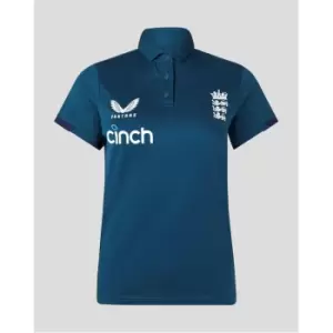 Image of Castore England Cricket Training Polo Shirt Womens - Blue