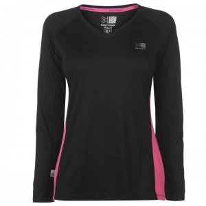 Image of Karrimor Long Sleeve Running T Shirt Ladies - Black/Pink