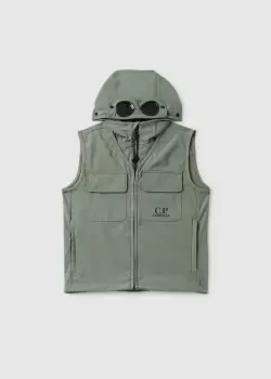 Image of C.P. Company Kids Shell-R Goggle Vest In Bronze Green