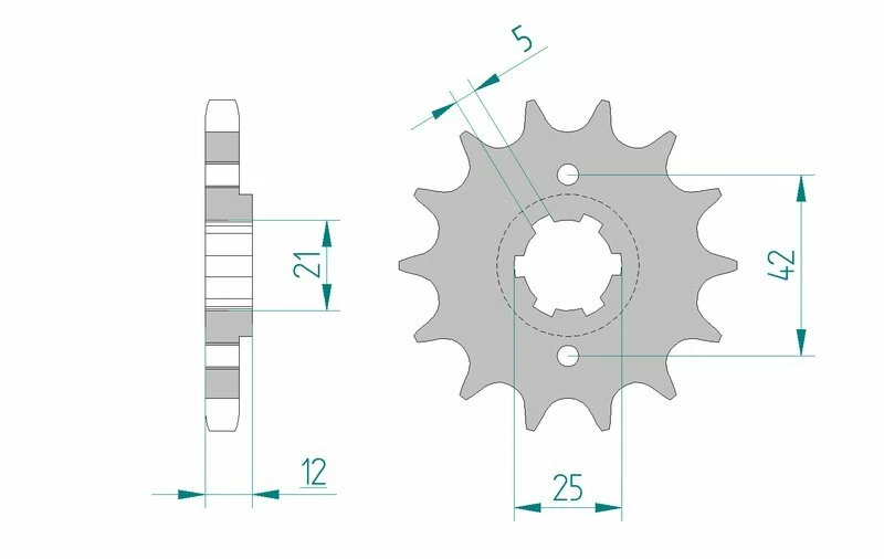Image of AFAM Steel Standard Front Sprocket 21501 - 530