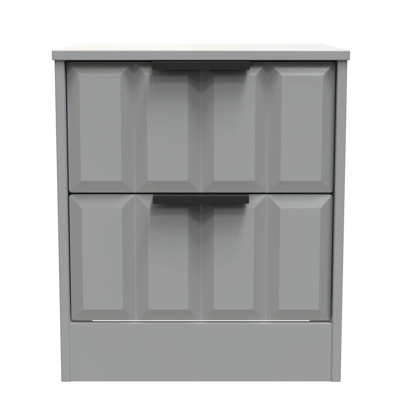 Image of Ready Assembled 2 U Seattle 2 Drawer Bedside (Ready Assembled) in Grey Size: Small Grey Unisex Small