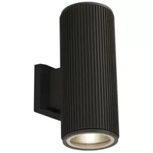 Image of Searchlight Lighting - Searchlight Outdoor Up Down Wall Porch Light - Black With Clear Glass