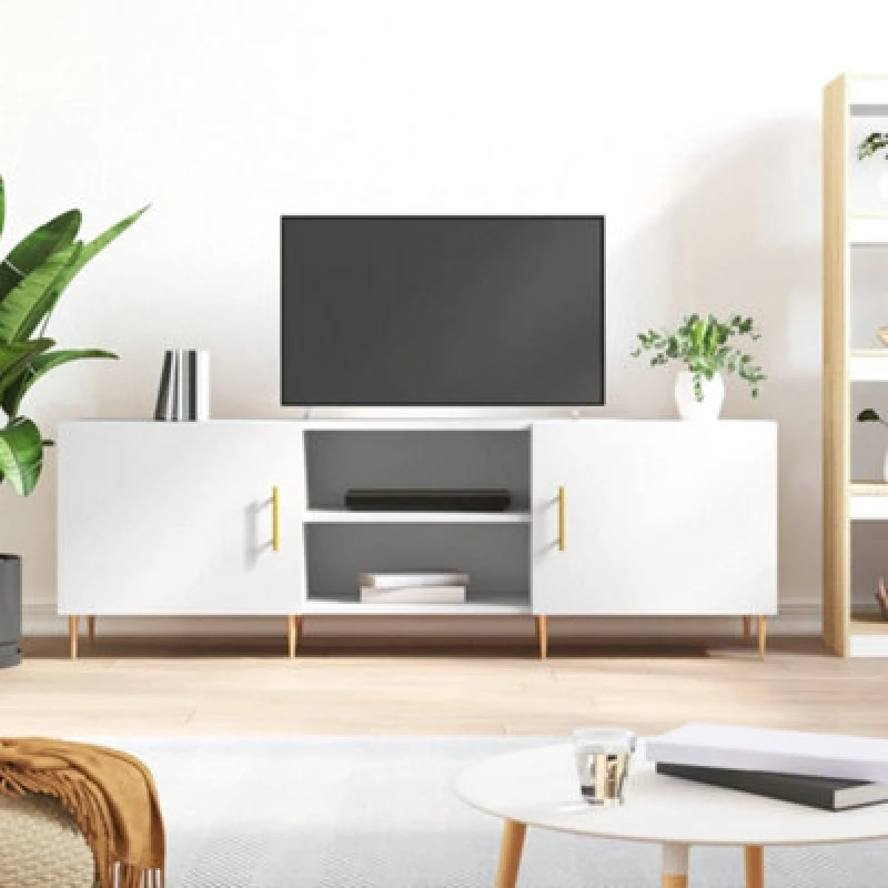 Image of JINLEFU Jinlefu - tv Cabinet White 150x30x50cm Engineered Wood vidaXL JRVDZX-829084_DE