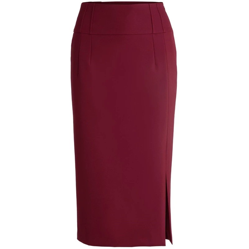 Image of Boss Womens Vizena Jersey Skirt Dark Red female 6 (XS)