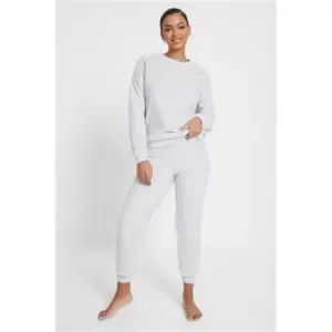 Image of I Saw It First Grey Teddy Fleece Pyjama Set - Grey