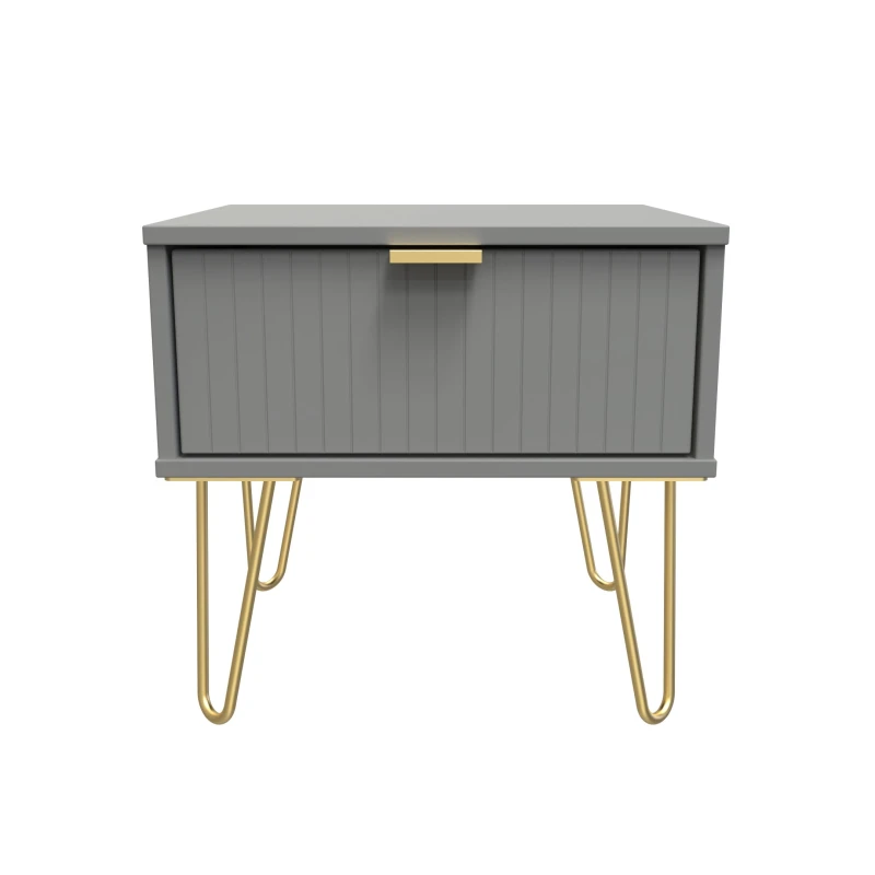 Image of Ready Assembled 2 U Bexley 1 Drawer Bedside (Ready Assembled) in Dark Grey Size: Small Dark Grey Unisex Small
