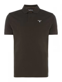 Image of Mens Barbour Tartan Pique Polo Forest Green