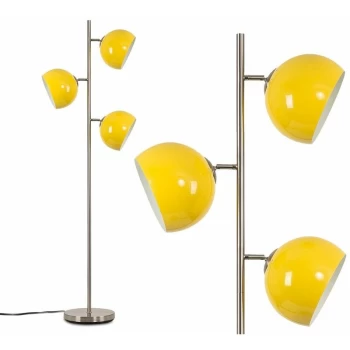 Image of Elliott Floor Lamp in Chrome with Arco Shade - Yellow - No Bulb