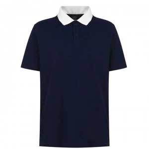 Image of Paul And Shark Crew Contrast Polo Shirt - Navy/ White