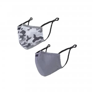 Image of Pack of 2 Camouflauge/Grey Cotton Face Masks