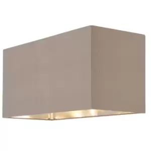 Image of LARGE Straight Sided Rectangular Box Lamp Shade Grey Silk & Nickel Light Cover