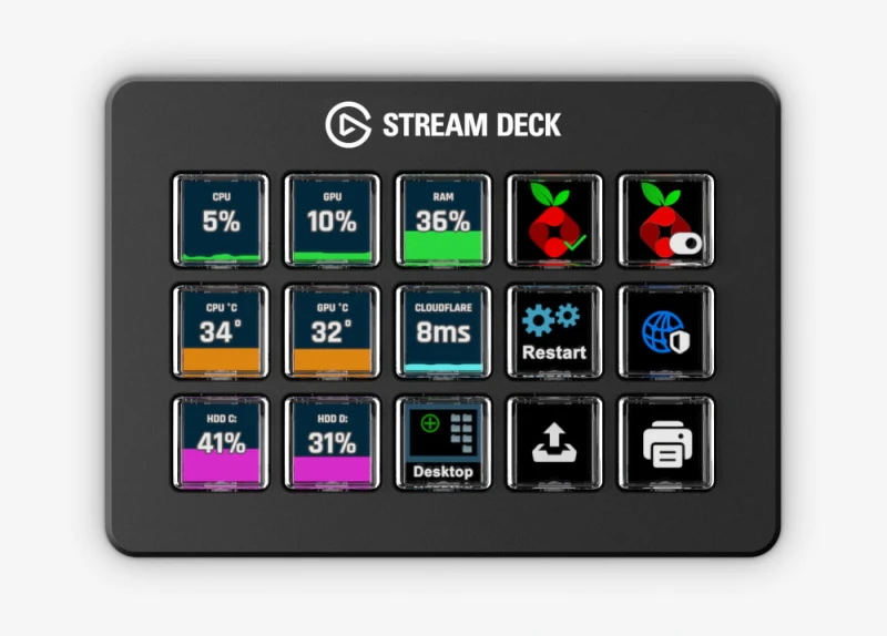 Image of Elgato Stream Deck Scissor Keys Black 15 buttons