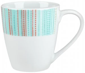 Image of Portmeirion 4 Piece Mug Set Coral Stripe.