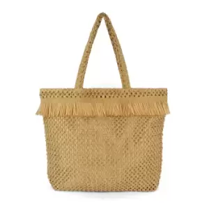 Image of Luna Cove Womens/Ladies Paperstraw Shopper Bag (One Size) (Beige)