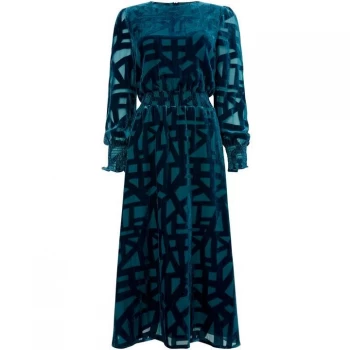 Image of Biba Saska burnout midi dress - Teal