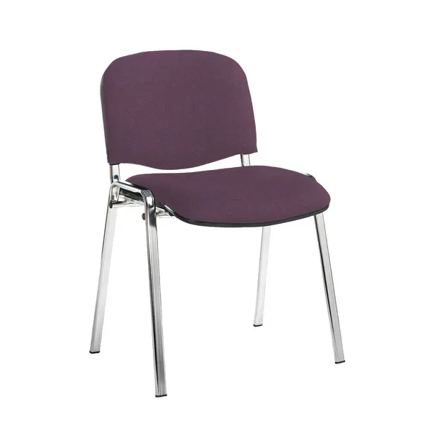 Image of Taurus Padded Stackable Waiting Room Chair - Chrome - No Arms - Bridgetown Purple
