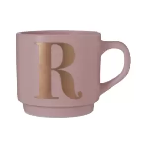 Image of Pink Porcelain R Alphabet Mug