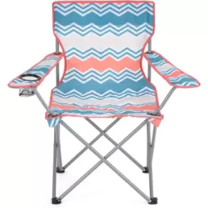 Image of Folding Camping Chair Zig Zag Print - Yello