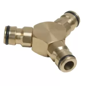 Image of Silverline 3-Way Connector Brass - 1/2" Male