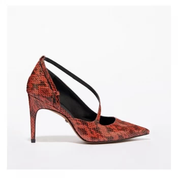 Image of Reiss Geniveve Court Shoes - Orange Snake