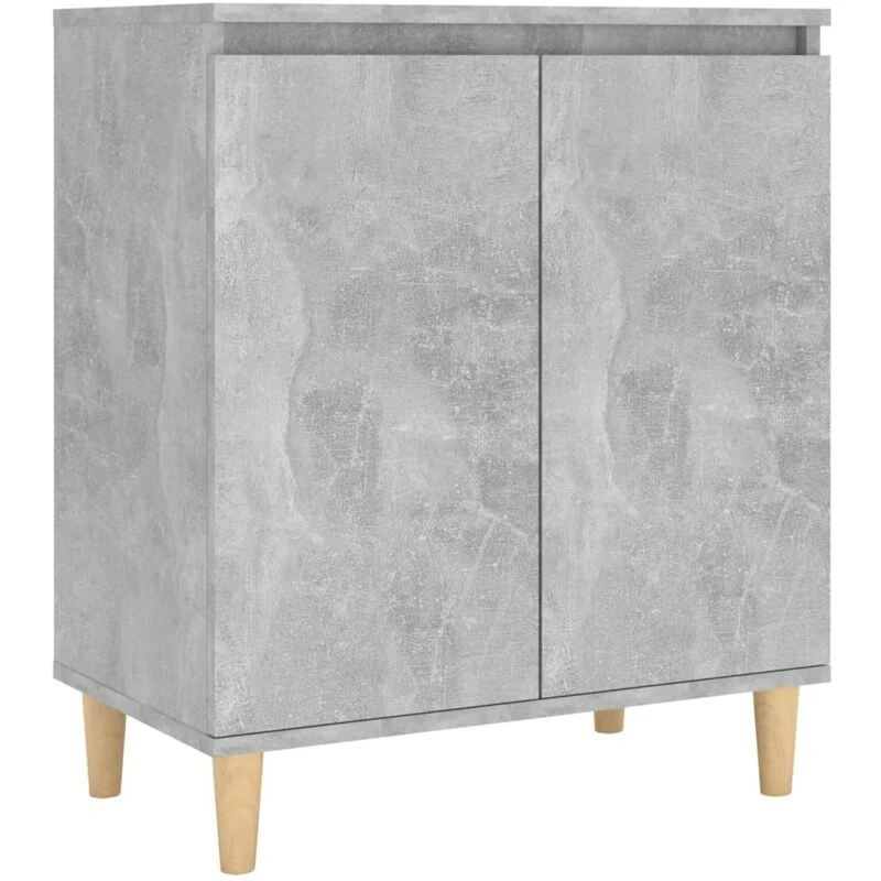 Image of VIDAXL Sideboard&Solid Wood Legs Concrete Grey 60x35x70cm Engineered Wood vidaXL 8720286358801