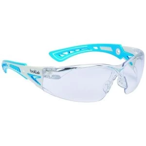 Image of Bolle Rush RUSHPSPSI Small Safety Glasses ClearBlue Frame with Platinum Coating
