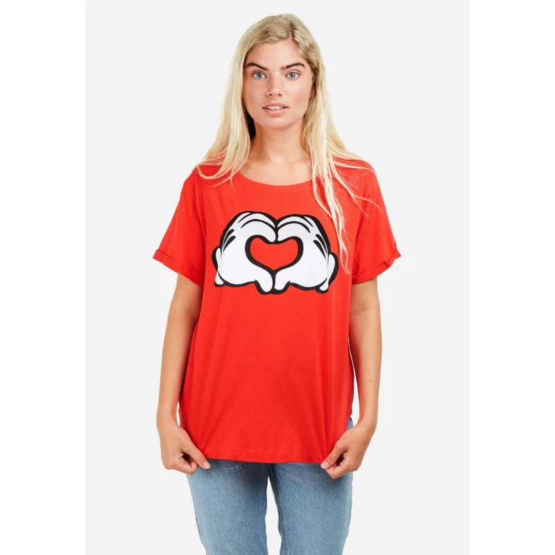 Image of Disney Womens Regular Fit T-Shirt Red female 10 (M)