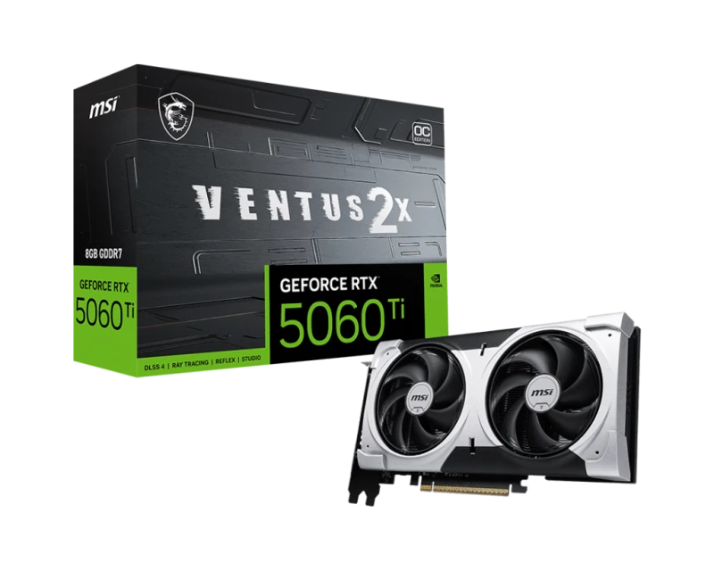 Image of MSI GeForce RTX 5060 Ti 8G VENTUS 2X OC PLUS 8GB GDDR7 Graphics Card
