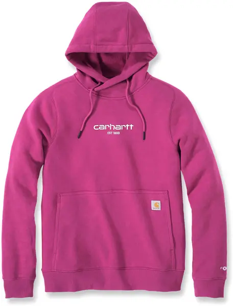 Image of Carhartt Force Relaxed Fit Lightweight Graphic Ladies Hoodie, pink, Size S for Women