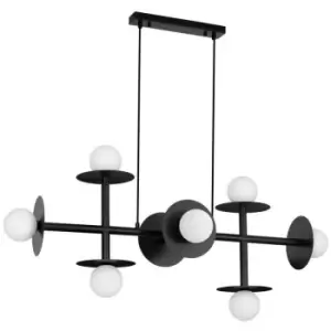 Image of Netlighting Merano Kentucky 8 Light Multi Arm Pendant Ceiling Light Sandy Black