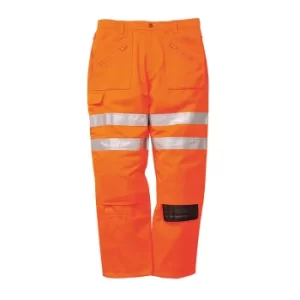 Image of Portwest Class 2 Hi Vis RIS Rail Action Trousers Orange M