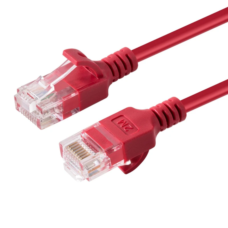 Image of Microconnect V-UTP6A015R-SLIM networking cable Red 1.5 m Cat6a U/UTP (