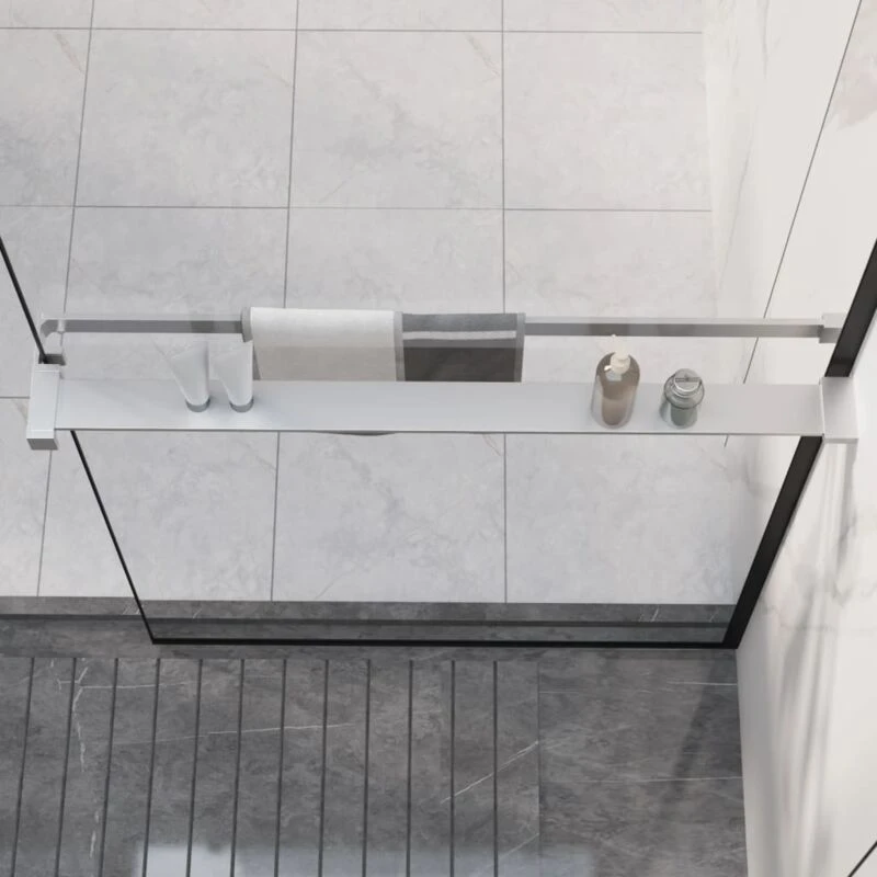 Image of vidaXL Shower Shelf For Walk-in Shower Wall Chrome 80cm Aluminium, Silver 153620