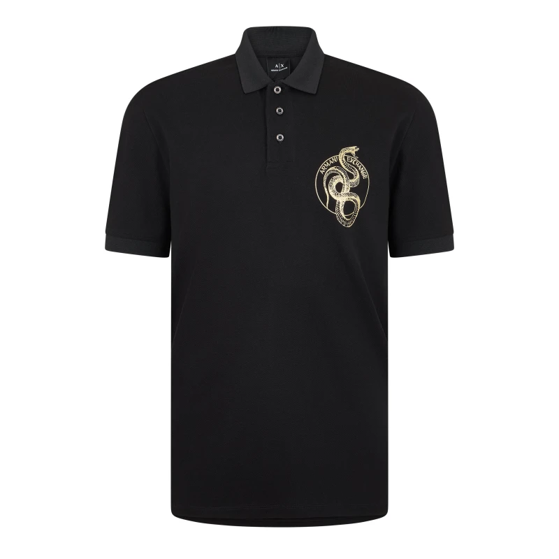 Image of Armani Exchange Polo Shirt - Black S