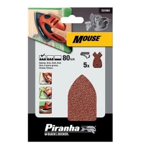 Image of Black and Decker Mouse Sanding Sheets - Pack of 5 80g