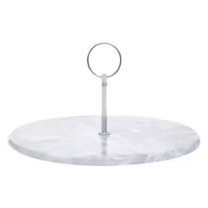 Image of Interiors by PH Marble Cake Stand With Silver Handle - Grey