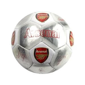 Image of Arsenal Special Edition Signature Football Silver White Size 5