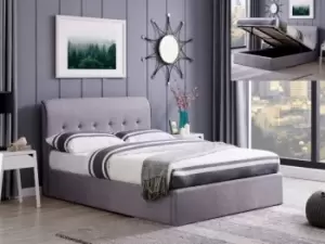 Image of Flintshire Carmel 4ft6 Double Grey Upholstered Fabric Ottoman Bed Frame