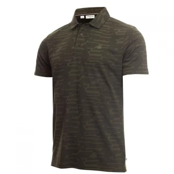 Image of Calvin Klein Golf Golf Aztec Polo Shirt Mens - Army Green