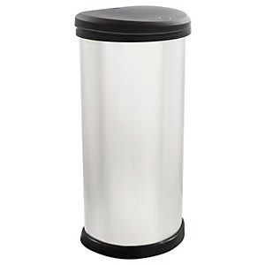 Image of Curver 40 Litre Metallic Effect Touch Top Deco Bin