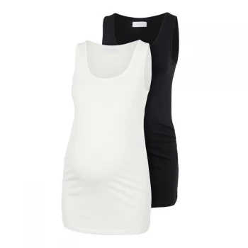 Image of Mamalicious Pack - Ladies Maternity Tank Top, U-Neck. - Black/White