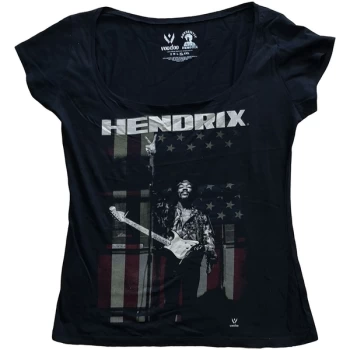 Image of Jimi Hendrix - Peace Flag Womens Medium T-Shirt - Black