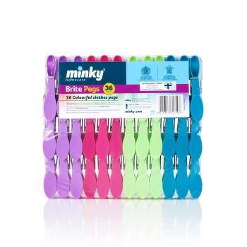 Image of Minky Pack of 36 Brites Pegs Green / Blue
