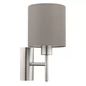 Image of Eglo Pasteri Taupe Fabric Wall Light