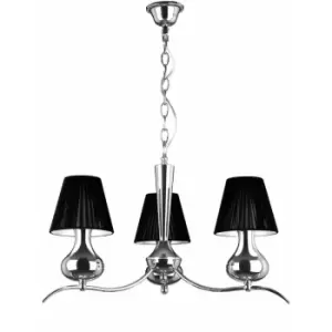 Image of Premier Housewares - 3 Arm Black Shades Pendant Light