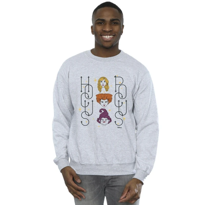 Image of Disney Men Hocus Pocus Faces Sweatshirt in Grey Size: Small Grey S Male 5063283801783